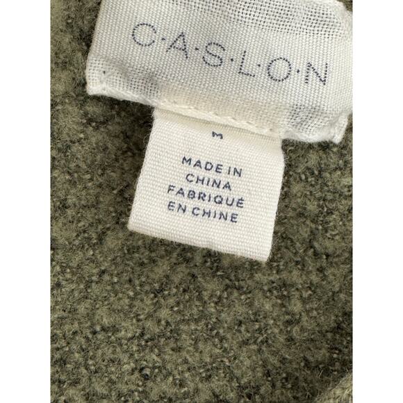 NEW CASLON NORDSTROM Green Long Sleeve V-Neck High-Low Pullover Sweater Size M - Picture 3 of 6